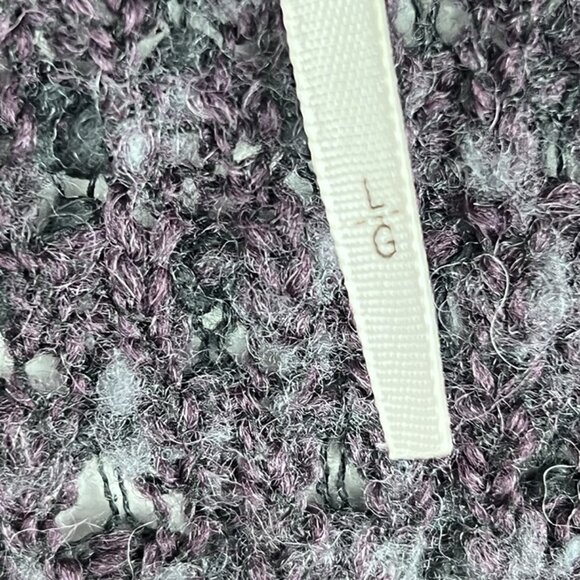 Free People Purple Sweater sz L Textured Oversized Heather Knit Loose Knit Boho - Picture 4 of 7